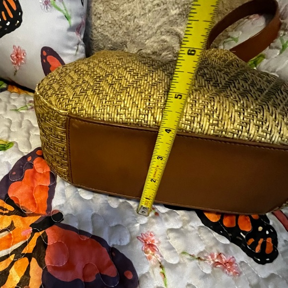 Fossil shoulder bag. 75082. Straw and leather outside, cloth inside. - Picture 15 of 15